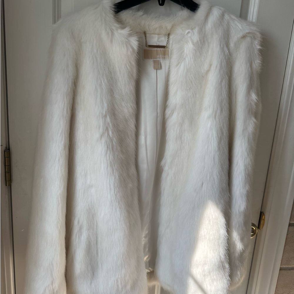 Michael Kors White Fur Coat